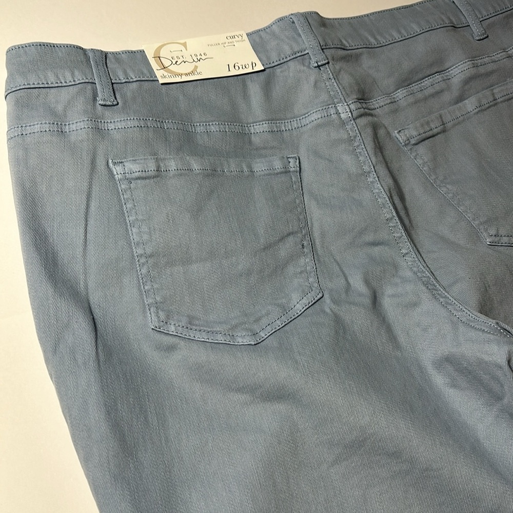Cato Women 16WP C EST. 1946 Petite Capri Curvy Skinny Cutout‎ Floral Jeans 1159 - Picture 10 of 12
